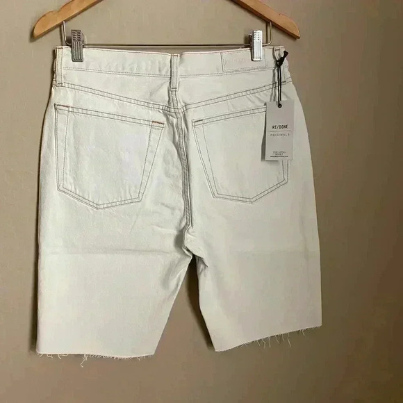 RE/DONE‎ The 80s Long Shorts Bleached White Size 28 - Picture 6 of 10